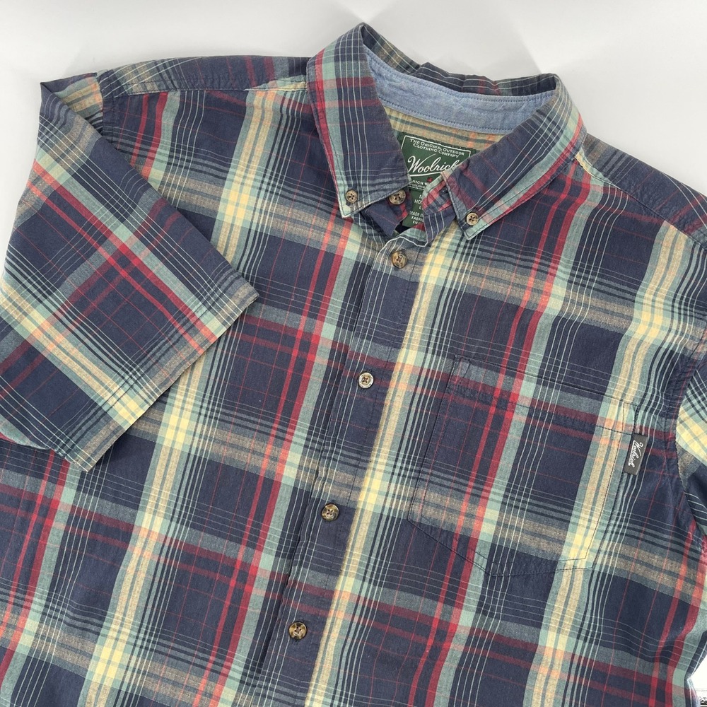 Woolrich Plaid Button Up Short Sleeve Outdoor Shirt Mens‎ Large